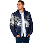 Personalised Canterbury-Bankstown Bulldogs Rugby Padded Jacket Berries Mascot - Sporty Splash Art Style