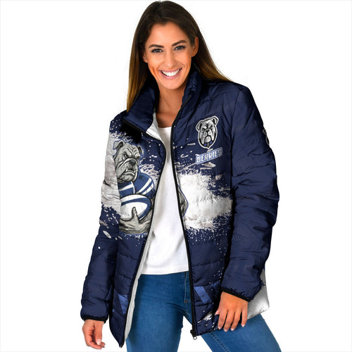Personalised Canterbury-Bankstown Bulldogs Rugby Padded Jacket Berries Mascot - Sporty Splash Art Style
