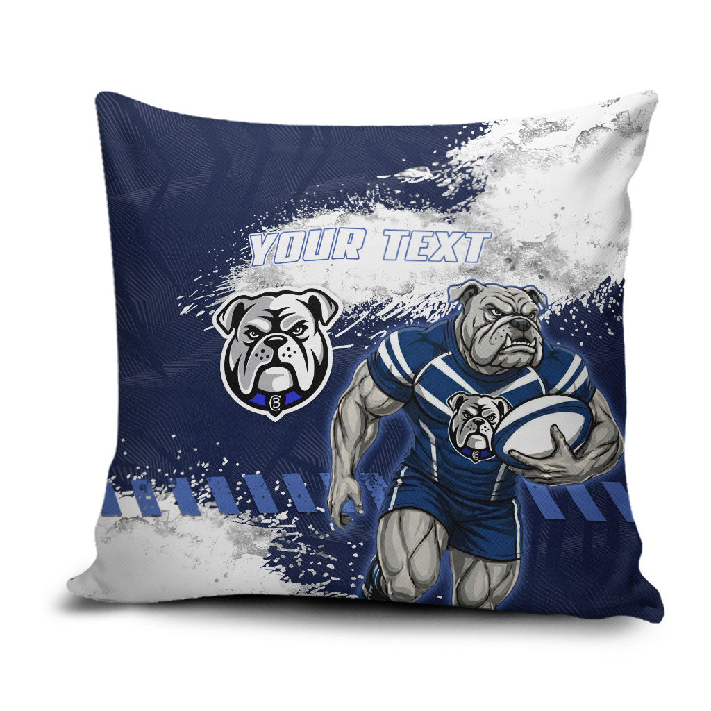 Personalised Canterbury-Bankstown Bulldogs Rugby Pillow Cover Berries Mascot - Sporty Splash Art Style