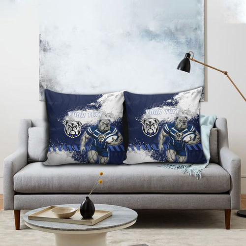 Personalised Canterbury-Bankstown Bulldogs Rugby Pillow Cover Berries Mascot - Sporty Splash Art Style
