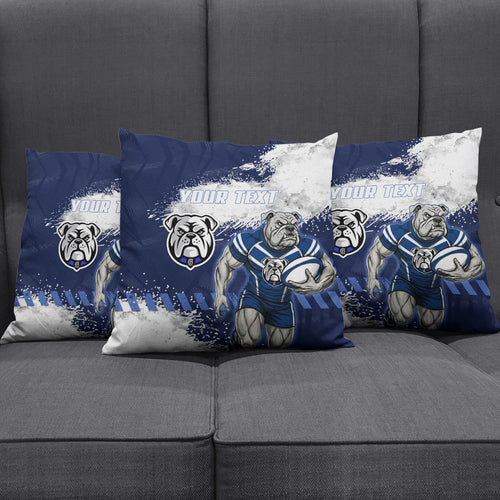 Personalised Canterbury-Bankstown Bulldogs Rugby Pillow Cover Berries Mascot - Sporty Splash Art Style