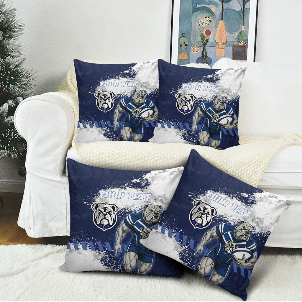 Personalised Canterbury-Bankstown Bulldogs Rugby Pillow Cover Berries Mascot - Sporty Splash Art Style