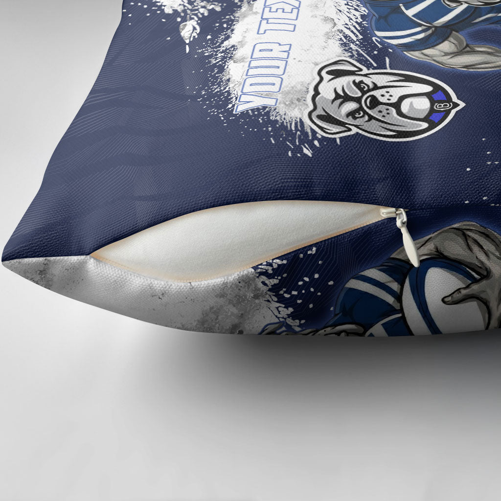 Personalised Canterbury-Bankstown Bulldogs Rugby Pillow Cover Berries Mascot - Sporty Splash Art Style