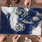 Personalised Canterbury-Bankstown Bulldogs Rugby Puzzle Berries Mascot - Sporty Splash Art Style
