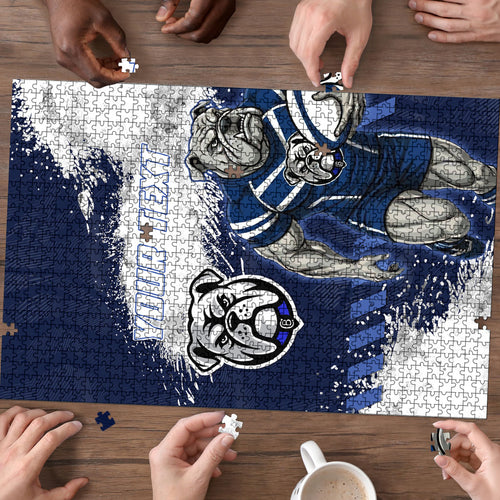Personalised Canterbury-Bankstown Bulldogs Rugby Puzzle Berries Mascot - Sporty Splash Art Style