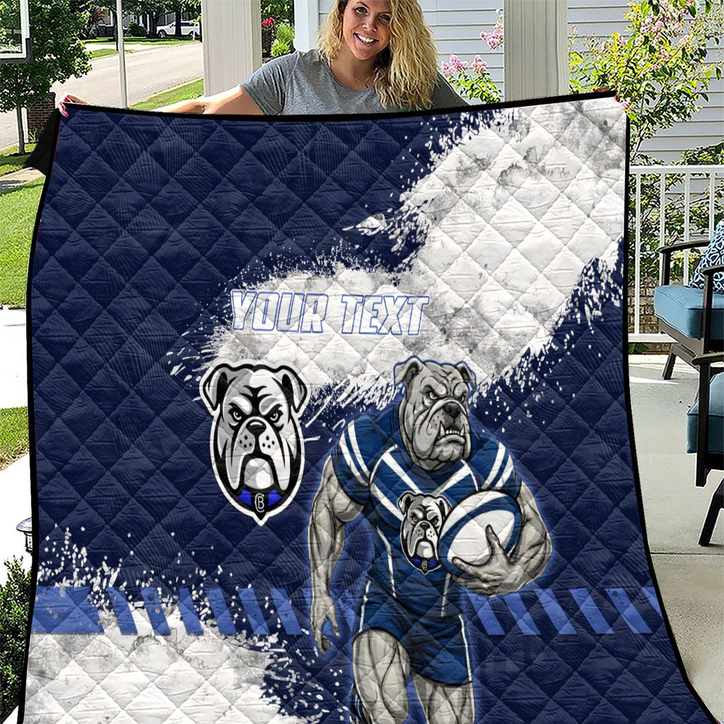 Personalised Canterbury-Bankstown Bulldogs Rugby Quilt Berries Mascot - Sporty Splash Art Style