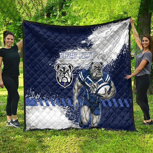 Personalised Canterbury-Bankstown Bulldogs Rugby Quilt Berries Mascot - Sporty Splash Art Style