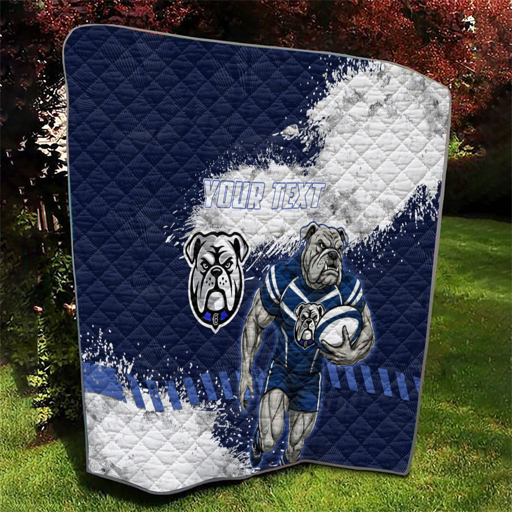Personalised Canterbury-Bankstown Bulldogs Rugby Quilt Berries Mascot - Sporty Splash Art Style
