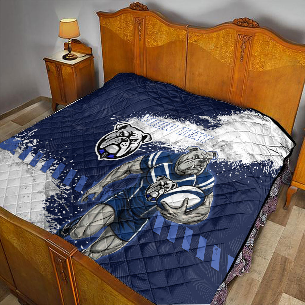 Personalised Canterbury-Bankstown Bulldogs Rugby Quilt Berries Mascot - Sporty Splash Art Style