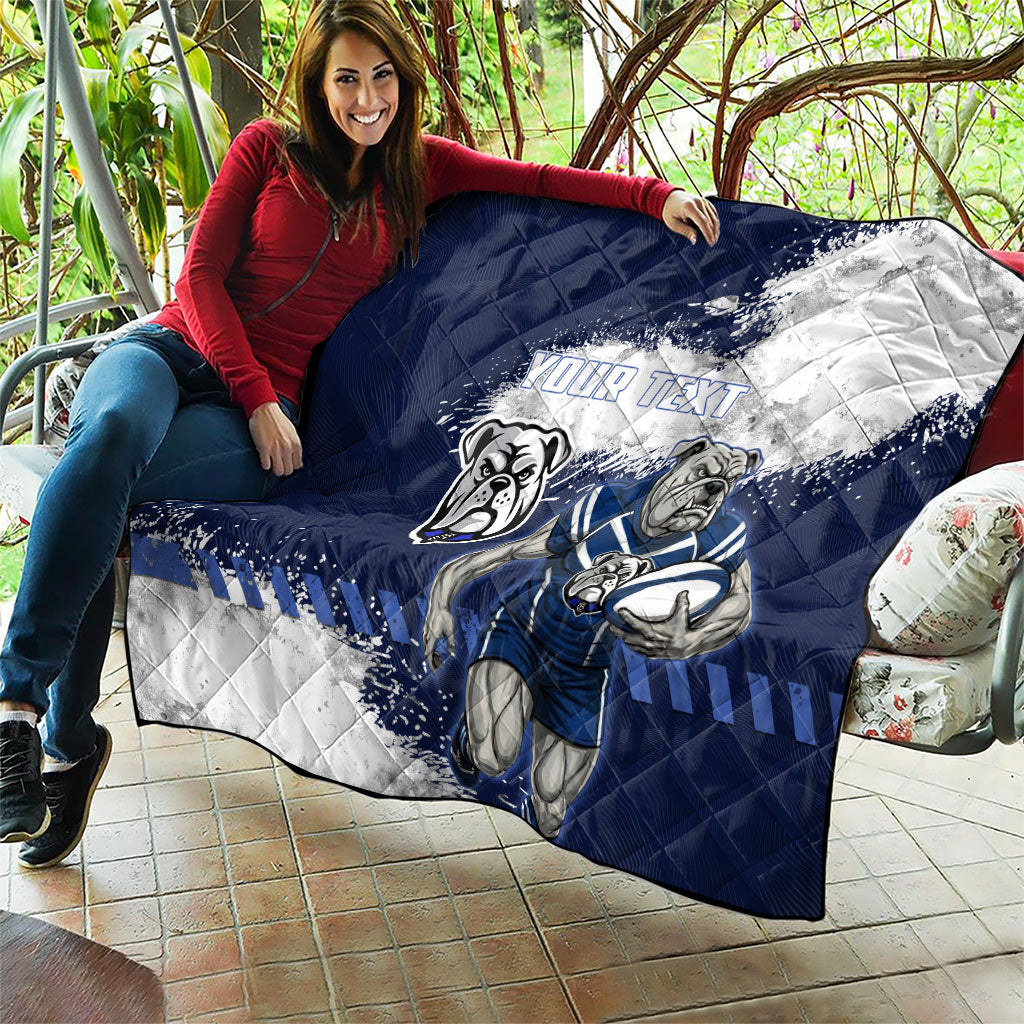 Personalised Canterbury-Bankstown Bulldogs Rugby Quilt Berries Mascot - Sporty Splash Art Style
