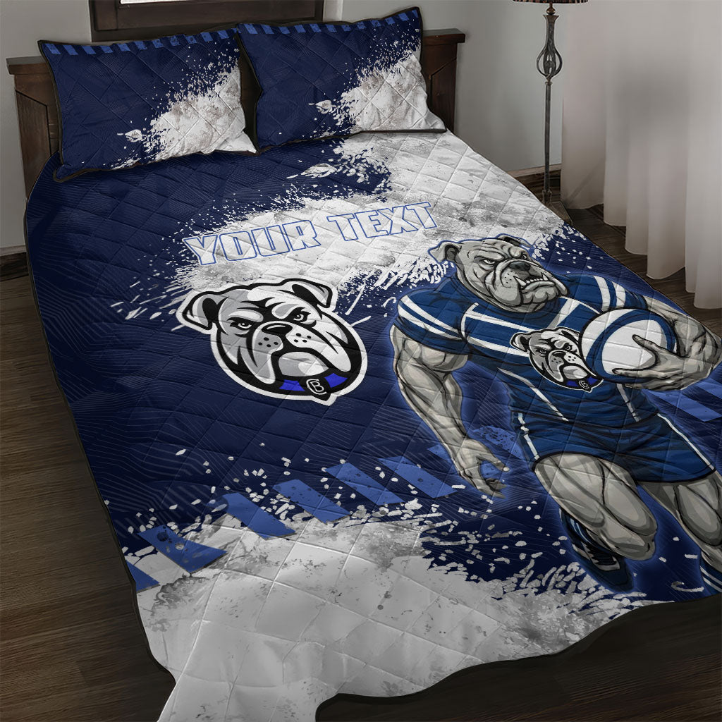 Personalised Canterbury-Bankstown Bulldogs Rugby Quilt Bed Set Berries Mascot - Sporty Splash Art Style