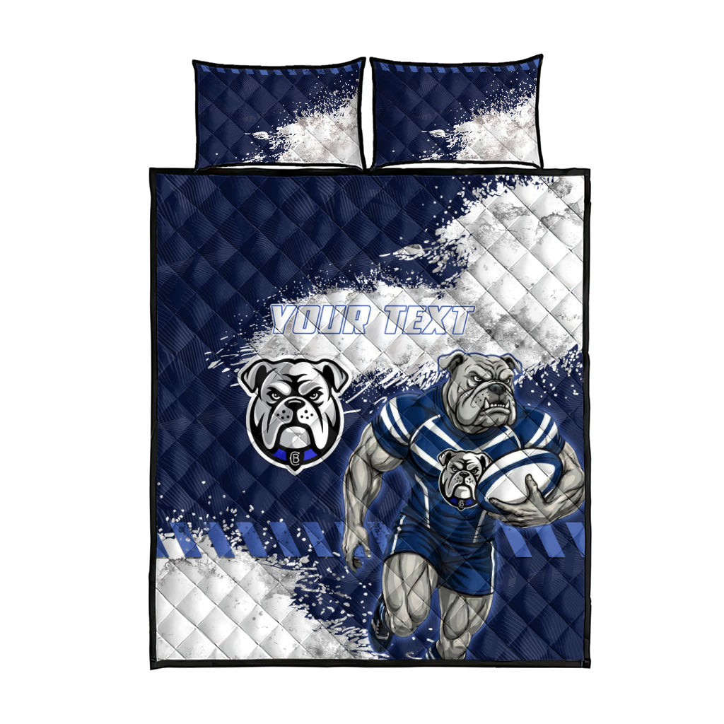 Personalised Canterbury-Bankstown Bulldogs Rugby Quilt Bed Set Berries Mascot - Sporty Splash Art Style