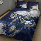 Personalised Canterbury-Bankstown Bulldogs Rugby Quilt Bed Set Berries Mascot - Sporty Splash Art Style
