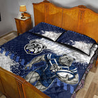 Personalised Canterbury-Bankstown Bulldogs Rugby Quilt Bed Set Berries Mascot - Sporty Splash Art Style