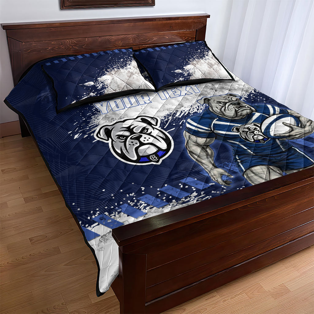 Personalised Canterbury-Bankstown Bulldogs Rugby Quilt Bed Set Berries Mascot - Sporty Splash Art Style