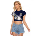 Personalised Canterbury-Bankstown Bulldogs Rugby Raglan Cropped T Shirt Berries Mascot - Sporty Splash Art Style