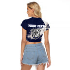Personalised Canterbury-Bankstown Bulldogs Rugby Raglan Cropped T Shirt Berries Mascot - Sporty Splash Art Style