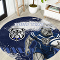 Personalised Canterbury-Bankstown Bulldogs Rugby Round Carpet Berries Mascot - Sporty Splash Art Style