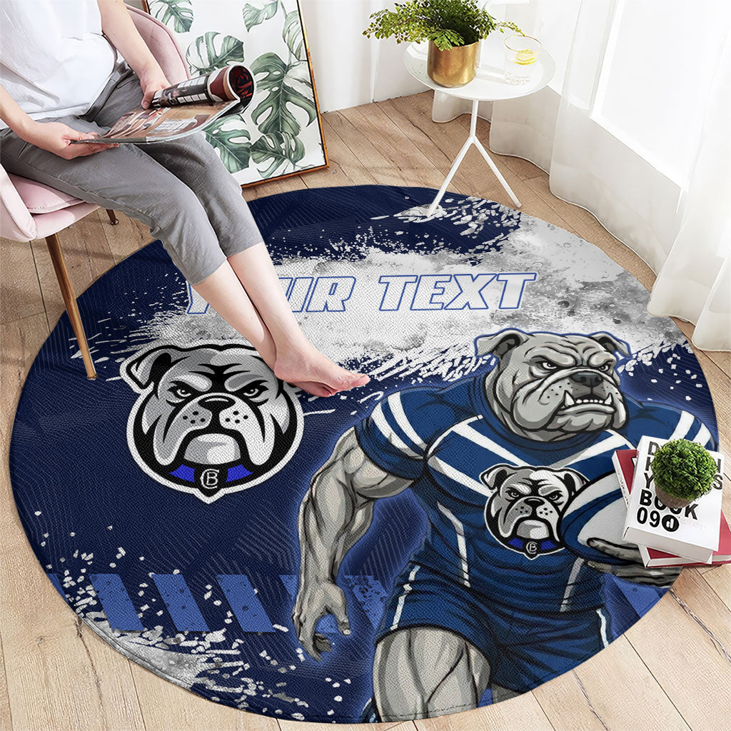 Personalised Canterbury-Bankstown Bulldogs Rugby Round Carpet Berries Mascot - Sporty Splash Art Style