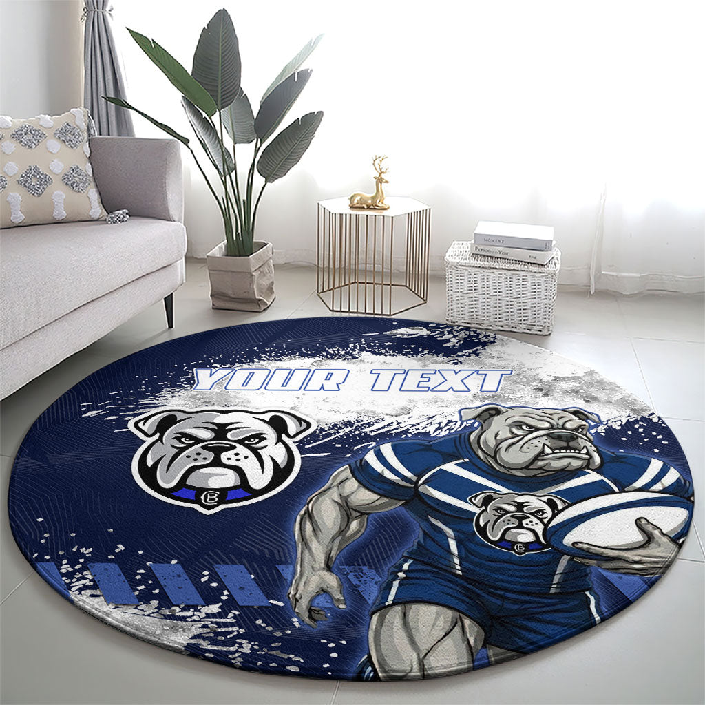 Personalised Canterbury-Bankstown Bulldogs Rugby Round Carpet Berries Mascot - Sporty Splash Art Style