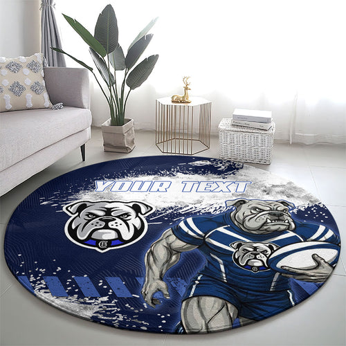 Personalised Canterbury-Bankstown Bulldogs Rugby Round Carpet Berries Mascot - Sporty Splash Art Style