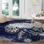 Personalised Canterbury-Bankstown Bulldogs Rugby Round Carpet Berries Mascot - Sporty Splash Art Style