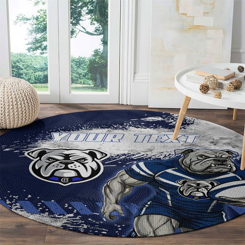 Personalised Canterbury-Bankstown Bulldogs Rugby Round Carpet Berries Mascot - Sporty Splash Art Style