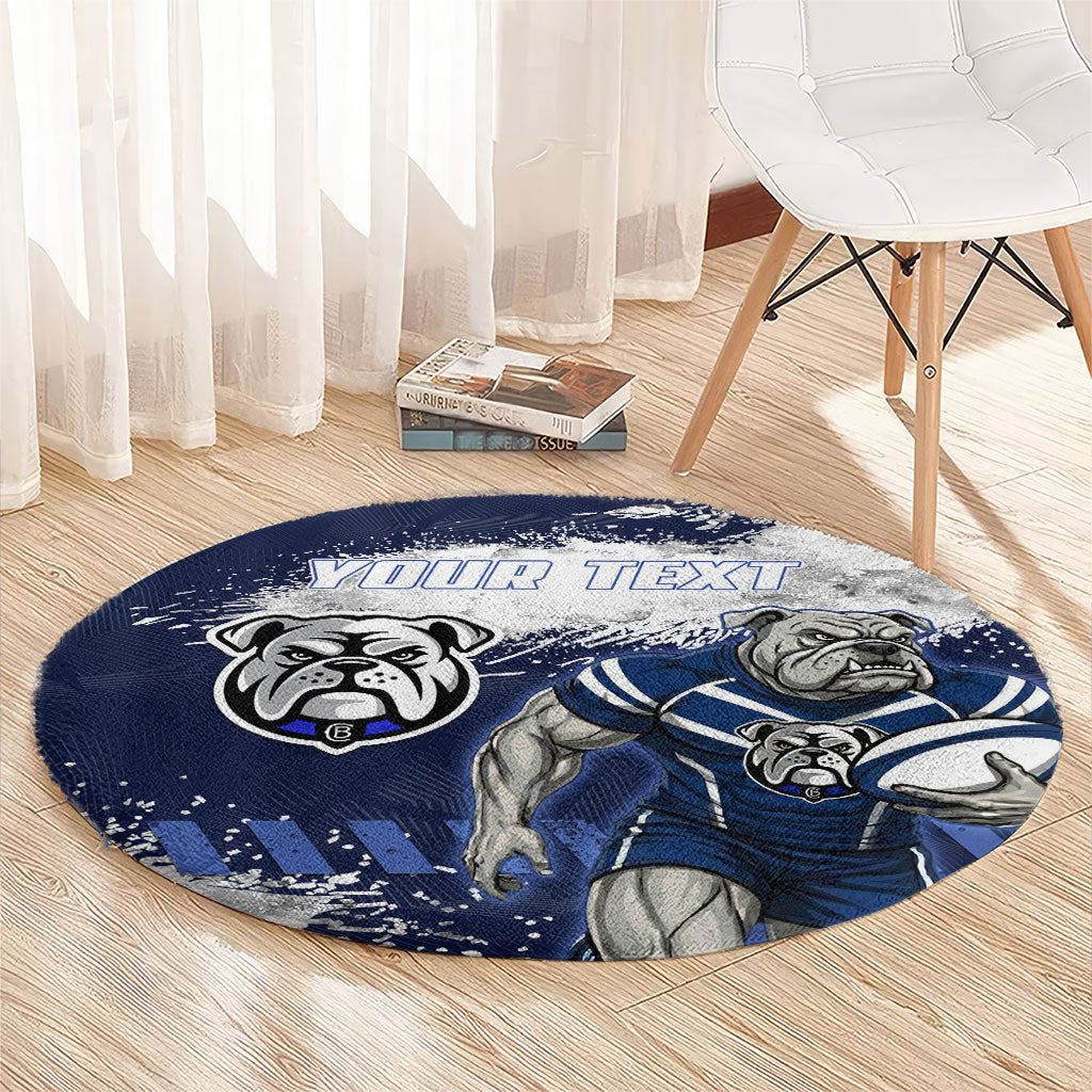 Personalised Canterbury-Bankstown Bulldogs Rugby Round Carpet Berries Mascot - Sporty Splash Art Style