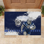 Personalised Canterbury-Bankstown Bulldogs Rugby Rubber Doormat Berries Mascot - Sporty Splash Art Style