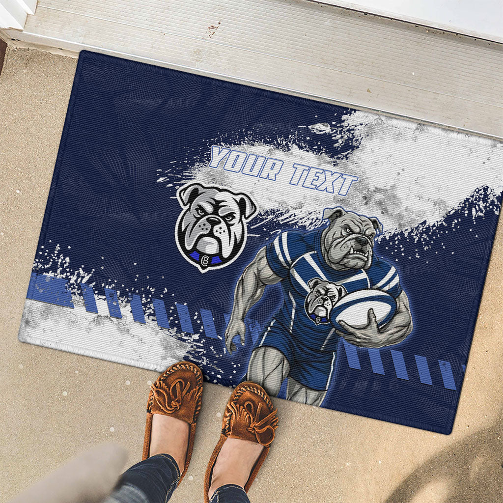 Personalised Canterbury-Bankstown Bulldogs Rugby Rubber Doormat Berries Mascot - Sporty Splash Art Style