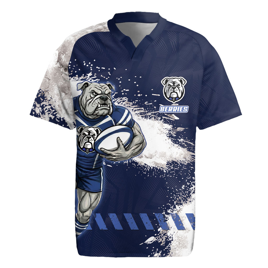 Personalised Canterbury-Bankstown Bulldogs Rugby Rugby Jersey Berries Mascot - Sporty Splash Art Style