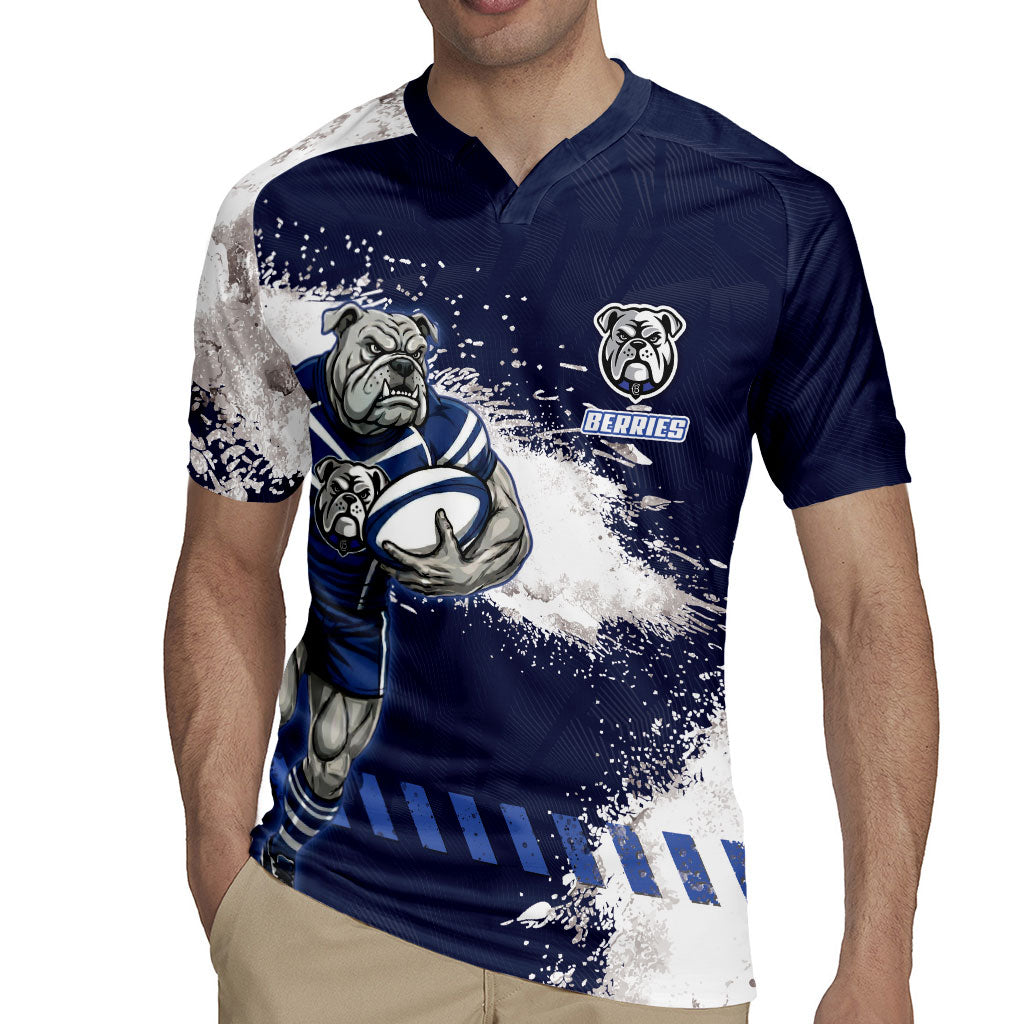 Personalised Canterbury-Bankstown Bulldogs Rugby Rugby Jersey Berries Mascot - Sporty Splash Art Style