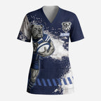 Personalised Canterbury-Bankstown Bulldogs Rugby Scrub Top Berries Mascot - Sporty Splash Art Style