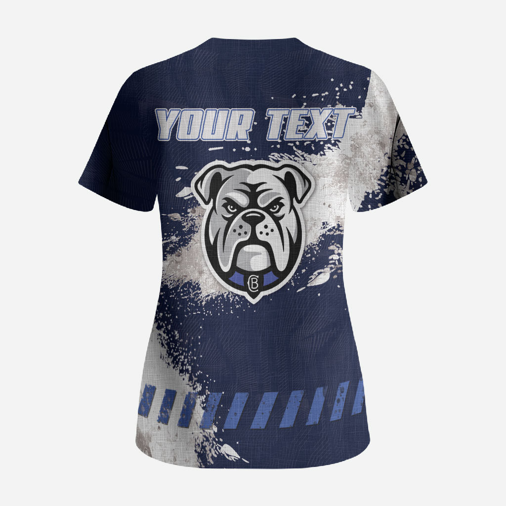 Personalised Canterbury-Bankstown Bulldogs Rugby Scrub Top Berries Mascot - Sporty Splash Art Style