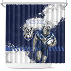 Personalised Canterbury-Bankstown Bulldogs Rugby Shower Curtain Berries Mascot - Sporty Splash Art Style
