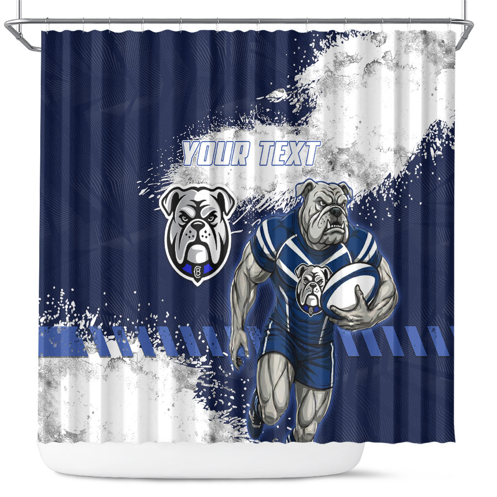 Personalised Canterbury-Bankstown Bulldogs Rugby Shower Curtain Berries Mascot - Sporty Splash Art Style