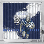 Personalised Canterbury-Bankstown Bulldogs Rugby Shower Curtain Berries Mascot - Sporty Splash Art Style