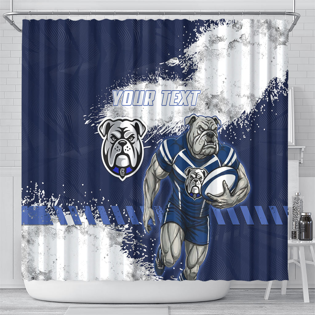 Personalised Canterbury-Bankstown Bulldogs Rugby Shower Curtain Berries Mascot - Sporty Splash Art Style