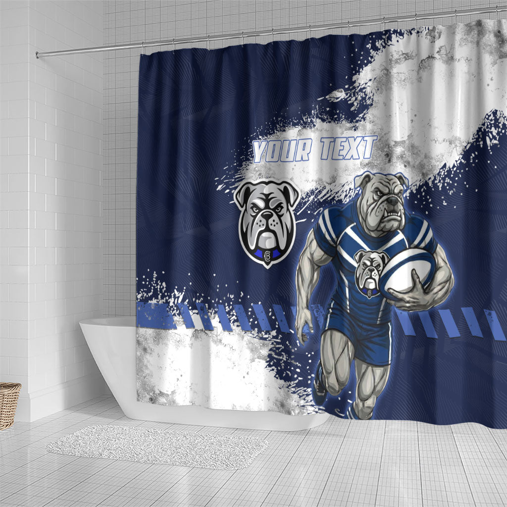 Personalised Canterbury-Bankstown Bulldogs Rugby Shower Curtain Berries Mascot - Sporty Splash Art Style