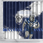 Personalised Canterbury-Bankstown Bulldogs Rugby Shower Curtain Berries Mascot - Sporty Splash Art Style