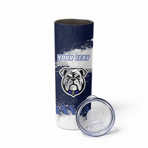 Personalised Canterbury-Bankstown Bulldogs Rugby Skinny Tumbler Berries Mascot - Sporty Splash Art Style