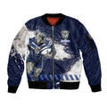 Personalised Canterbury-Bankstown Bulldogs Rugby Sleeve Zip Bomber Jacket Berries Mascot - Sporty Splash Art Style