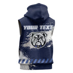 Personalised Canterbury-Bankstown Bulldogs Rugby Sleeveless Hoodie Berries Mascot - Sporty Splash Art Style
