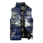 Personalised Canterbury-Bankstown Bulldogs Rugby Sleeveless Puffer Jacket Berries Mascot - Sporty Splash Art Style