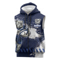 Personalised Canterbury-Bankstown Bulldogs Rugby Sleeveless Zip Hoodie Berries Mascot - Sporty Splash Art Style