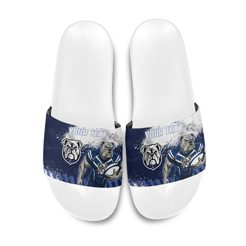 Personalised Canterbury-Bankstown Bulldogs Rugby Slide Sandals Berries Mascot - Sporty Splash Art Style