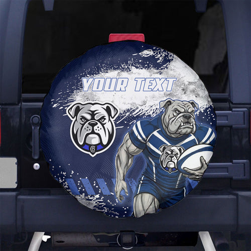 Personalised Canterbury-Bankstown Bulldogs Rugby Spare Tire Cover Berries Mascot - Sporty Splash Art Style