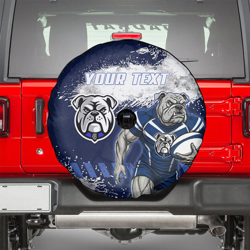 Personalised Canterbury-Bankstown Bulldogs Rugby Spare Tire Cover Berries Mascot - Sporty Splash Art Style