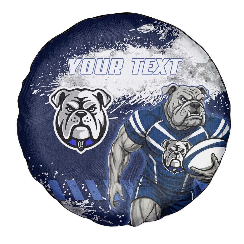 Personalised Canterbury-Bankstown Bulldogs Rugby Spare Tire Cover Berries Mascot - Sporty Splash Art Style