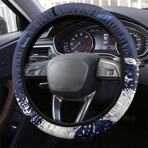 Canterbury-Bankstown Bulldogs Rugby Steering Wheel Cover Berries Mascot - Sporty Splash Art Style